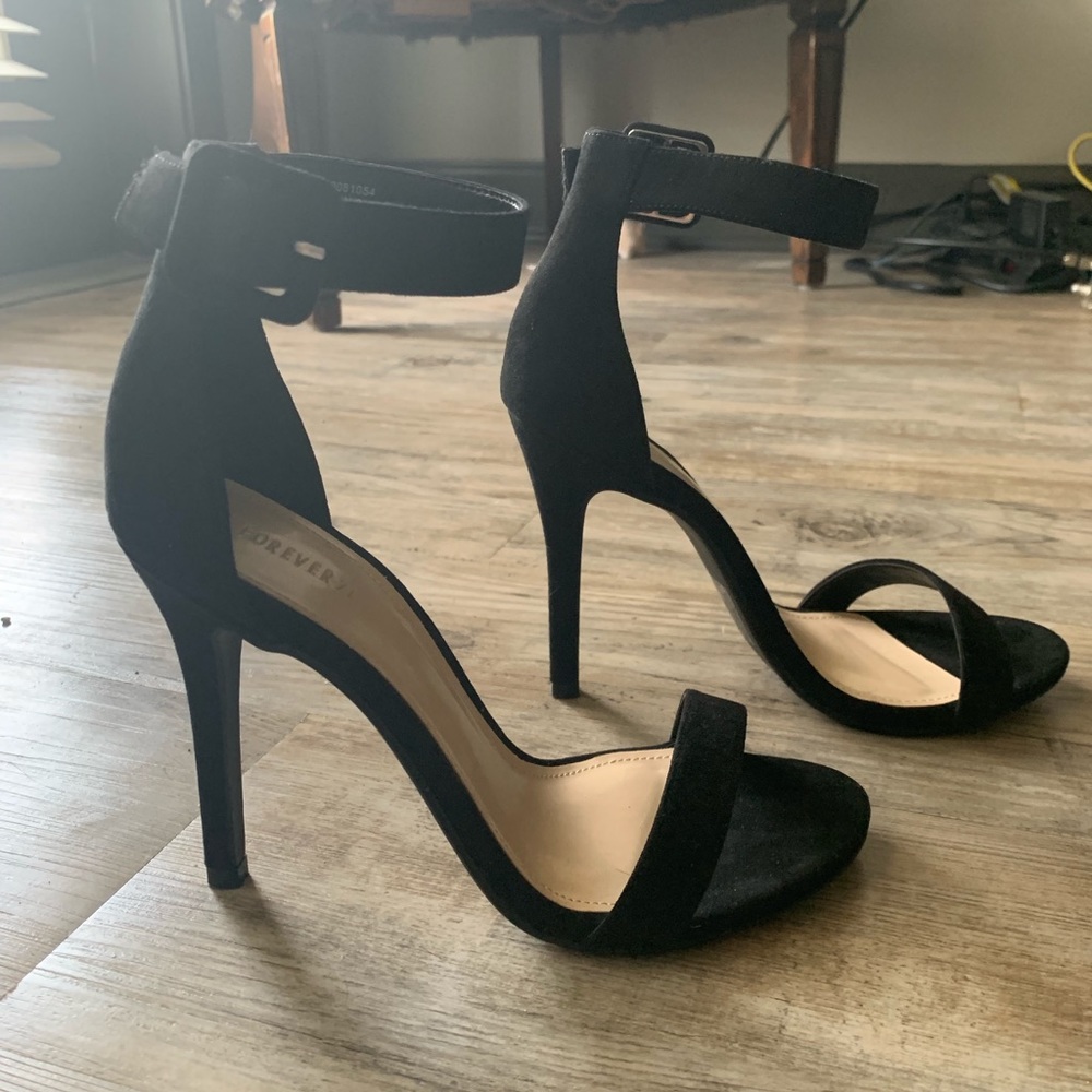 Black strappy heels
